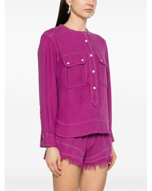 Isabel Marant Pink Tecoyo Silk Blouse