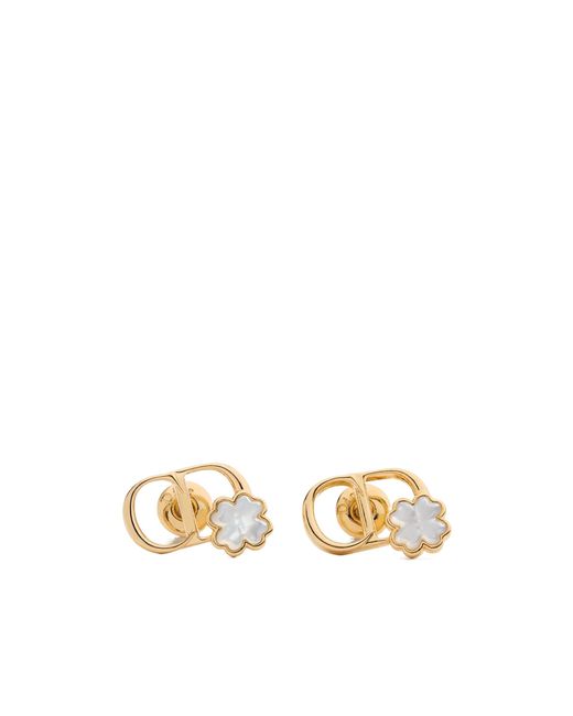 Dior Metallic Cd Garden Stud Earrings