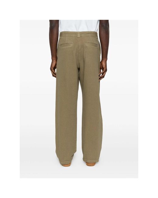 A.P.C. Green Buttoned Straight Trousers for men