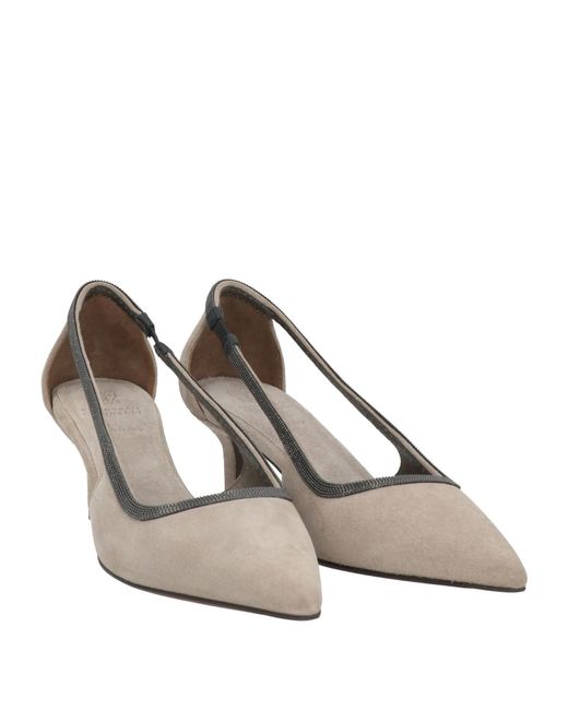 Brunello Cucinelli White Pointed-Toe High Heels