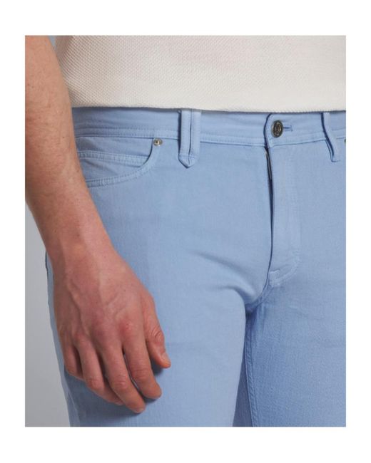Brioni Blue Five-Pocket Logo-Patch Jeans for men