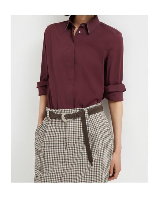 Brunello Cucinelli Purple Long-Sleeve Shirt
