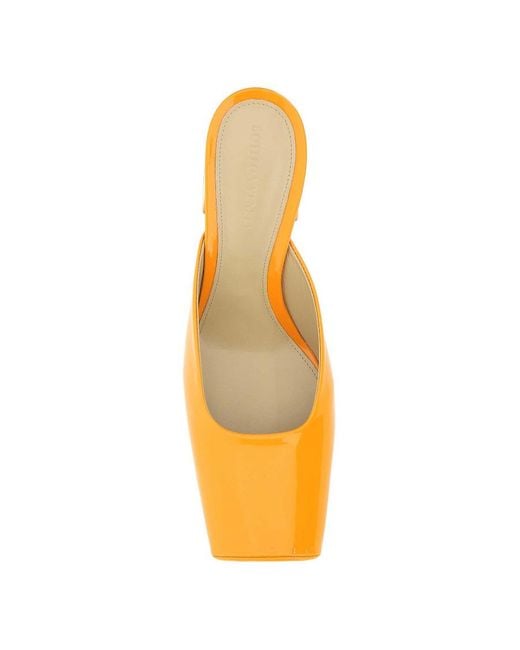 Bottega Veneta Orange Tower Square-Toe Slip-On Pumps