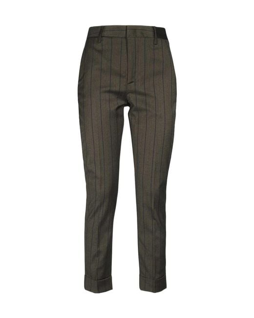 Dondup Gray Skinny Cropped Trousers
