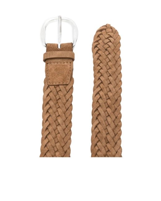 Orciani White Suede Plot Braided Belt for men