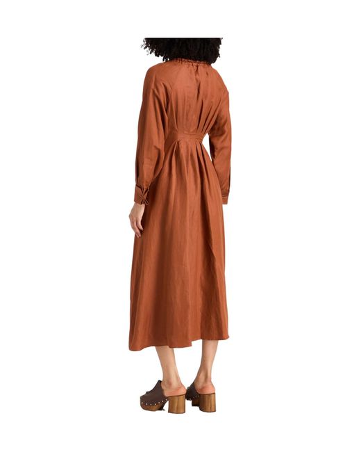 Max Mara Brown Ruffled Dress