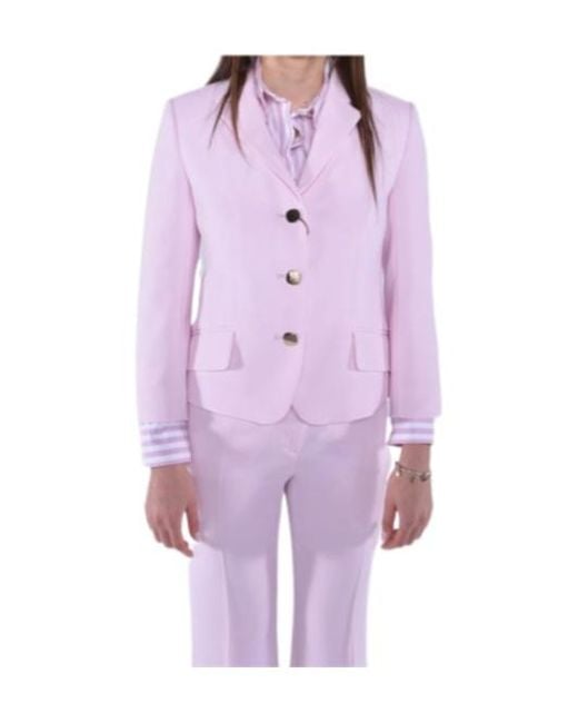 Max Mara Purple Studio Single-Breasted Belted Jacket