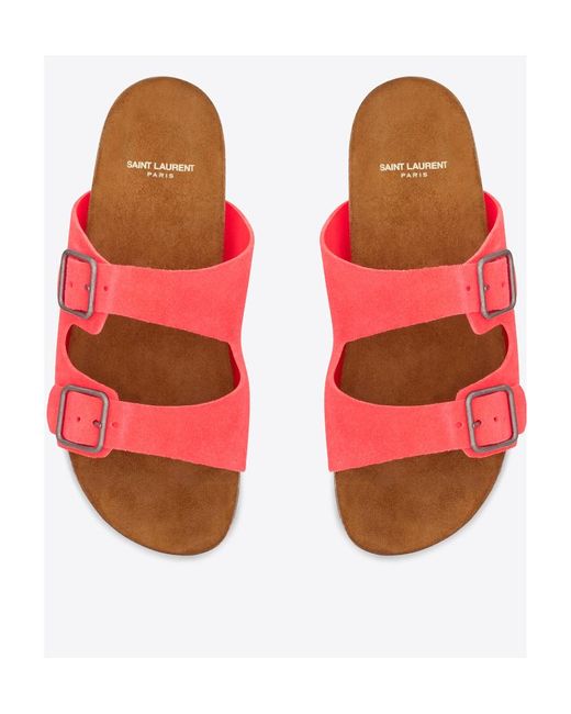 Saint Laurent Pink Jimmy Double-Strap Slip-On Sandals for men