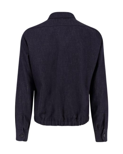 Lardini Blue Button Pocket Cotton Jacket for men