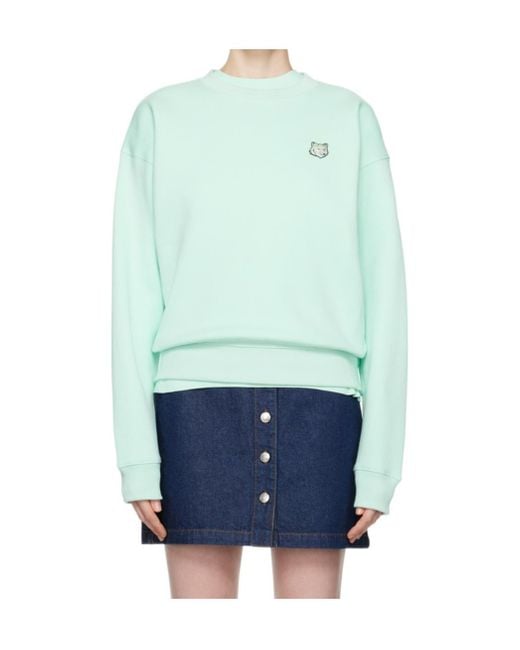 Maison Kitsuné Blue Maison Kitsuné Bold Fox Head Patch Crewneck Sweatshirt