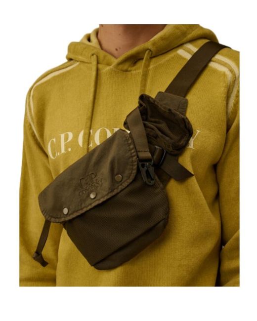 C P Company Natural Panama-R Logo-Embroidered Belt Bag for men
