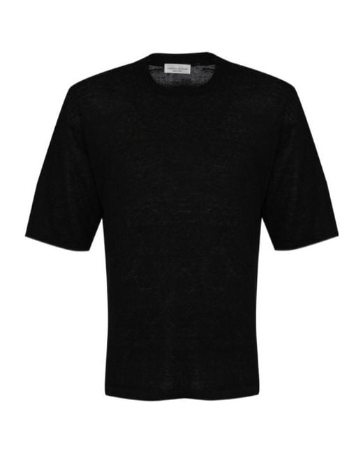 Roberto Collina Brown Sheer Short-Sleeve Knitted Top for men
