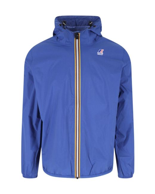 K-Way Blue Le Vrai 4.0 Claude Hooded Jacket for men