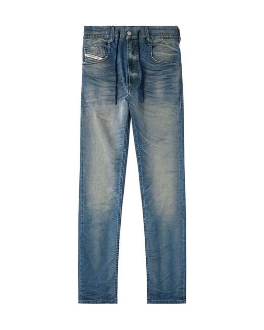 DIESEL Blue Drawstring Jeans for men