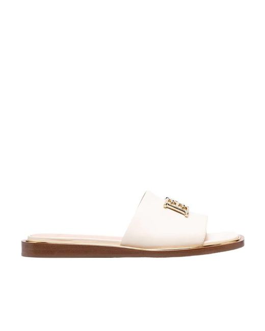 Bally White Logo-Plaque Leather Sandals