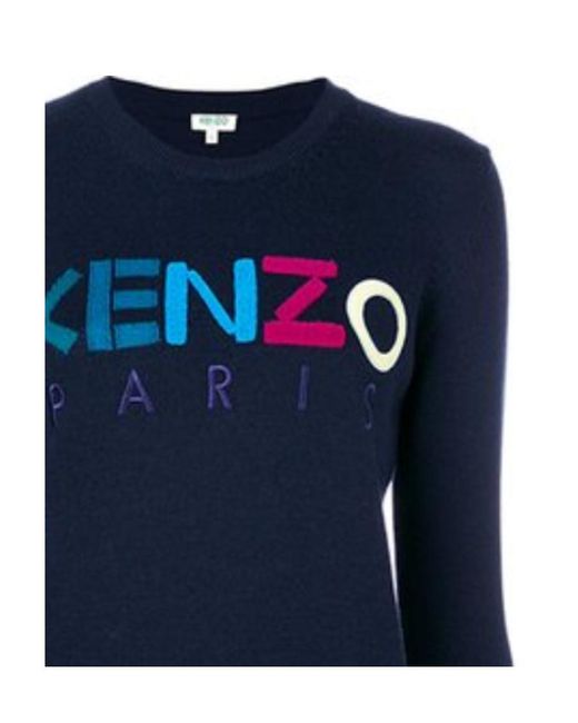 KENZO Blue Logo Knitted Pullover