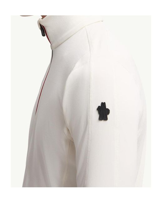 Moncler White Polartec Half-Zip Sweatshirt for men