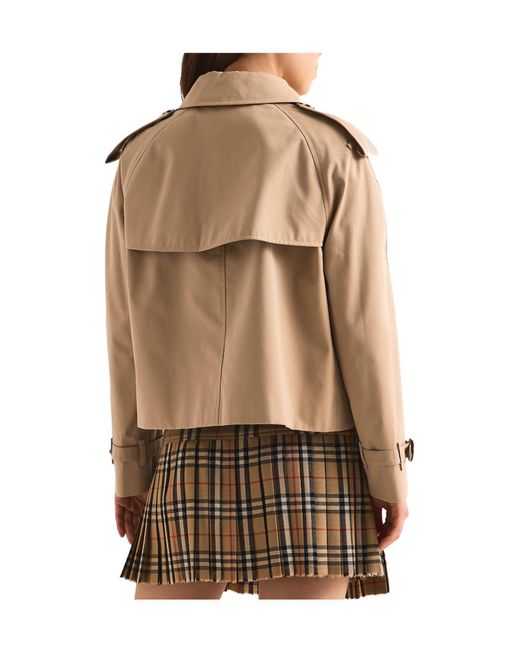 Burberry Natural Short Double-Breasted Trench Coat