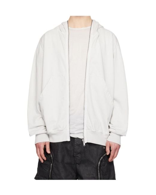 Rick Owens White Long-Sleeved Sweatshirt for men