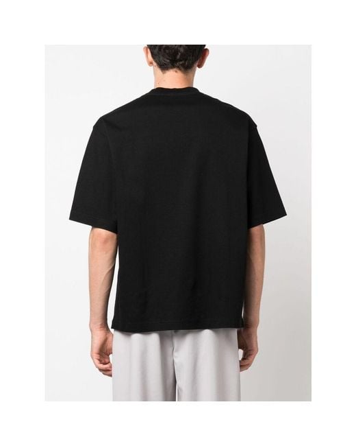 Lanvin Black Oversized Paris Embroidered T-Shirt for men