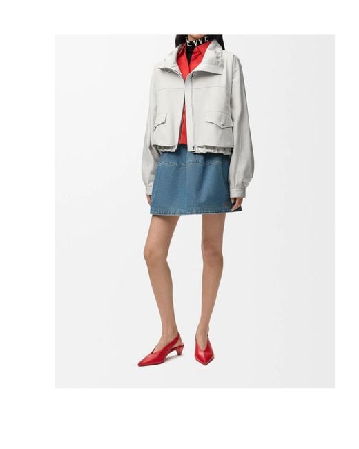 Loewe White Layered Drawstring-Hem Jacket