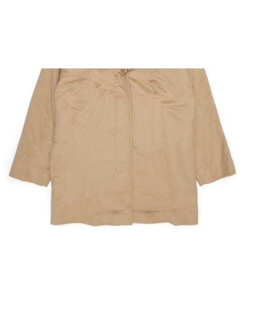 Max Mara Natural Woolly Collar Hooded Coat