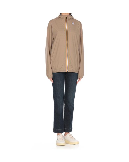 K-Way Brown Le Vrai 4.0 Claude Hooded Jacket for men