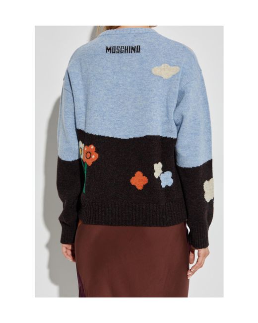 Moschino Blue Wool Sweater