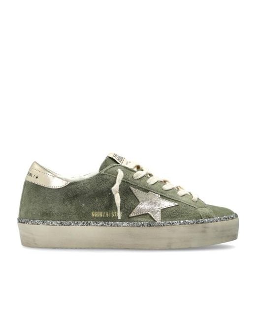 Golden Goose Deluxe Brand Green Hi Star Glittered Sneakers