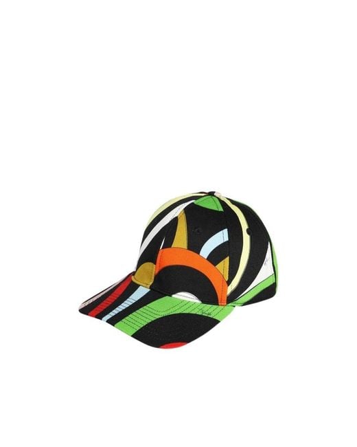 Emilio Pucci Green Marmo-Print Baseball Cap