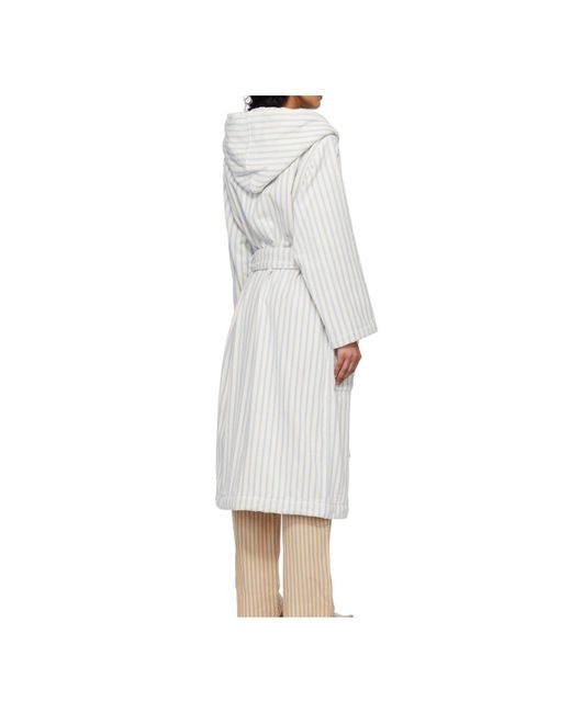 Tekla White Terry Hooded Bathrobe
