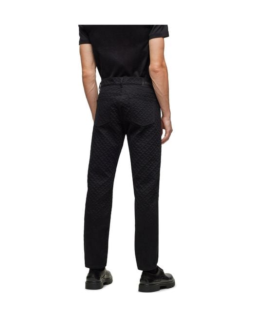 Boss Black Diamondquilted Straightleg Trousers for men