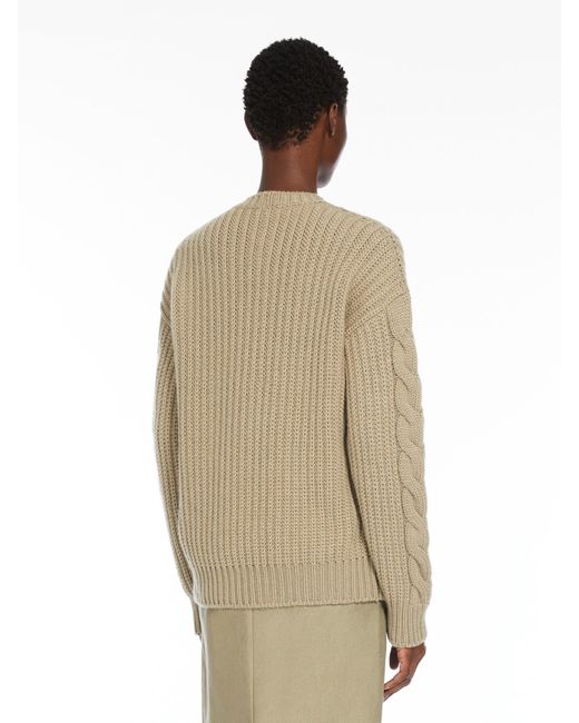 Max Mara Natural Crewneck Knitted Jumper