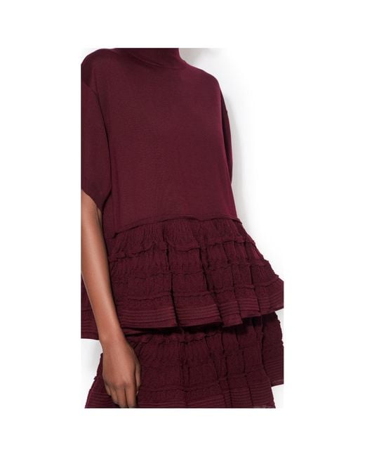Alaïa Red Ruffled Mini Skirt