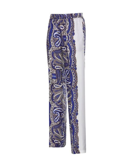 P.A.R.O.S.H. Blue P.A.R.O..H. Twill Stampa Foulard Pants