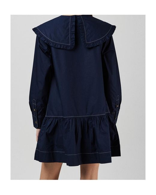 Ganni Blue Collar Mini Dress