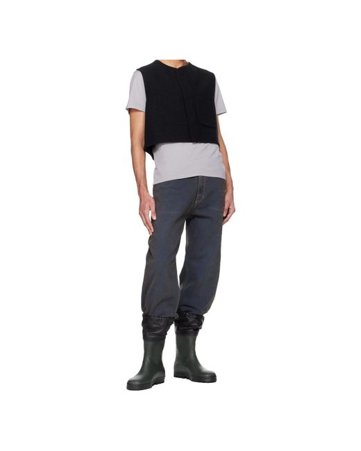 Rier Black Walker Cropped Vest for men