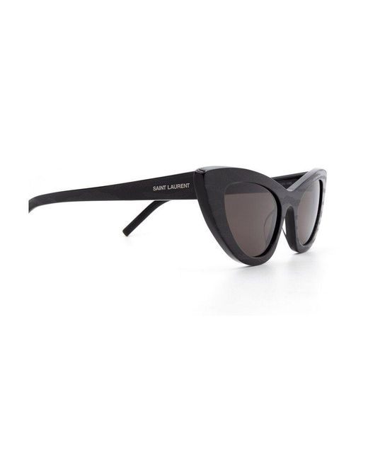 Saint Laurent White Eyewear Sl 213 Lily Cat-Eye Frame Sunglasses
