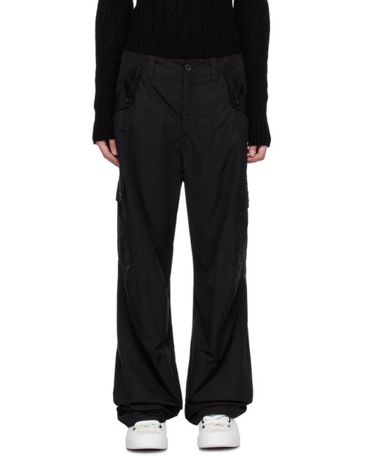 Dolce & Gabbana Black Logo Plaque Cargo Pants for men