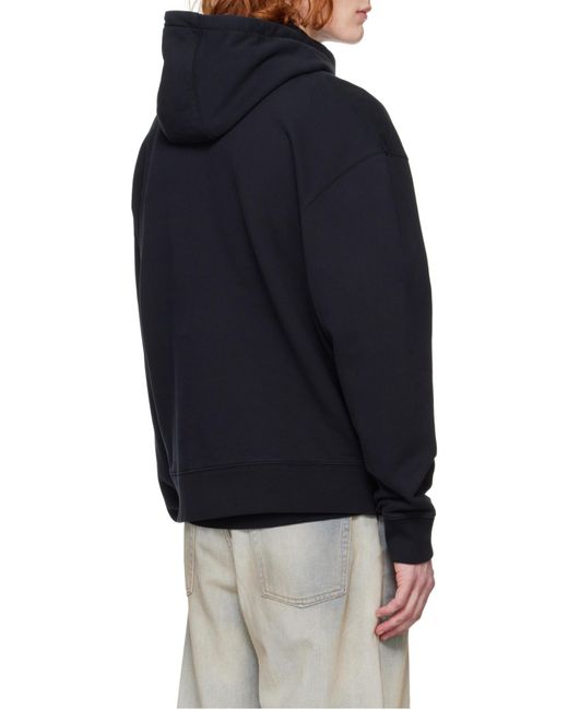 Maison Kitsuné Black Maison Kitsuné Fox Head Patch Drawstring Hoodie for men