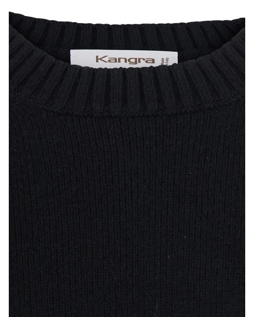 Kangra Cashmere Blue Long-Sleeve Crew-Neck Sweater for men