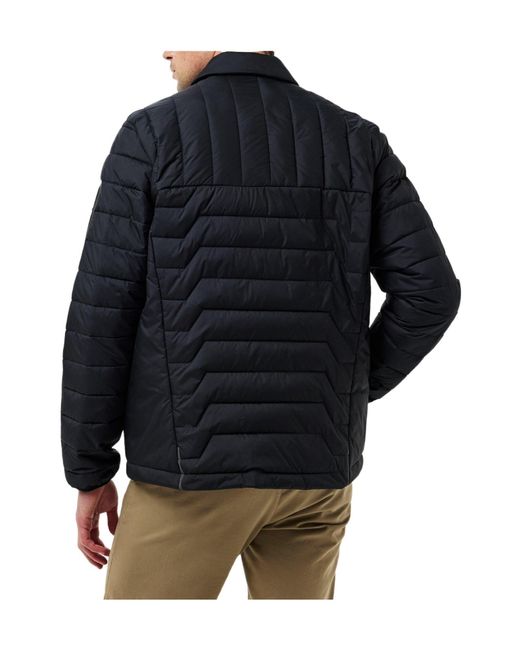 Boss Blue Quilted Down Shirt Jacket for men