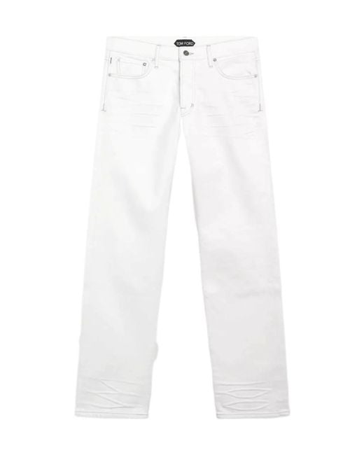 Tom Ford White Five-Pocket Jeans for men