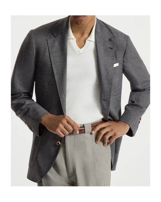 Brunello Cucinelli Gray Deconstructed Jacket for men
