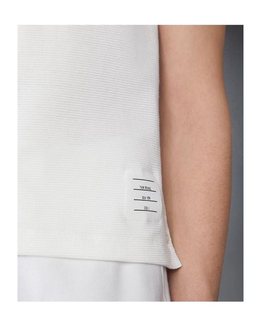 Thom Browne White Short Sleeve Polo Shirt for men