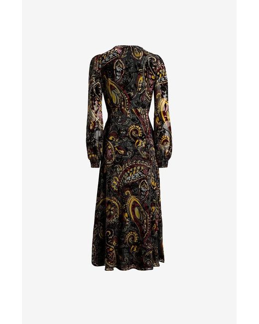 Etro Black Midi Wrap Dress