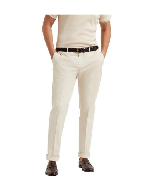 Brunello Cucinelli Multicolor Italian-Fit Gabardine Trousers for men