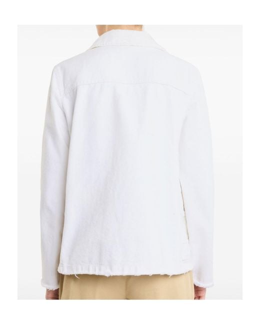 Fay White Toggle Fastening Coat