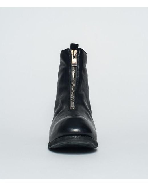 Guidi Black Front Zip Ankle Boots