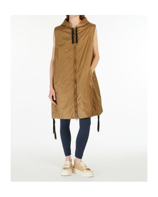 Max Mara Natural The Cube Sleeveless Hooded Puffer Jacket